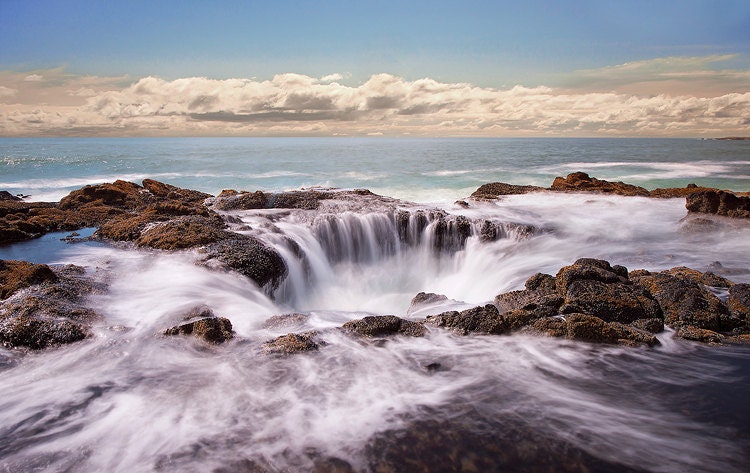 Photography, fine art, Ocean, Beach, "Thor's Well"