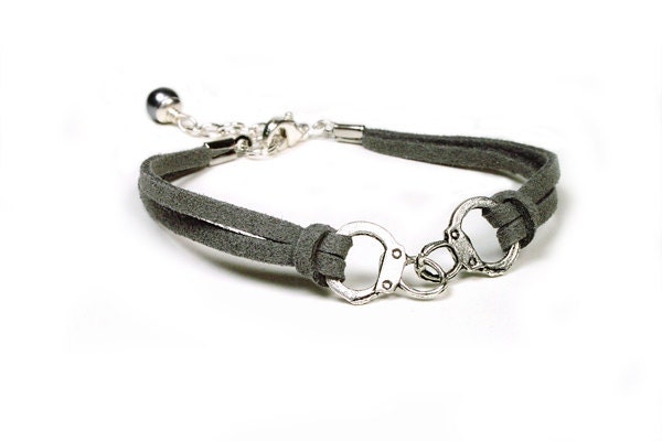 Fifty Shades of Grey Bracelet Handcuff Bracelet 50 Shades of Grey Bracelet Soft Suede Grey Bracelet