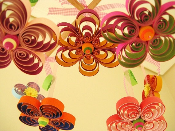 Child Room Decor Girl Nursery Baby Mobile Small Flower Rain Baby Mobile Crib Mobile Nursery Mobile 10A