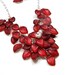 Red Bib Necklace, Beaded Necklace, Nature Jewelry, Bridal Jewelry with Czech Glass and Swarovski Pearls