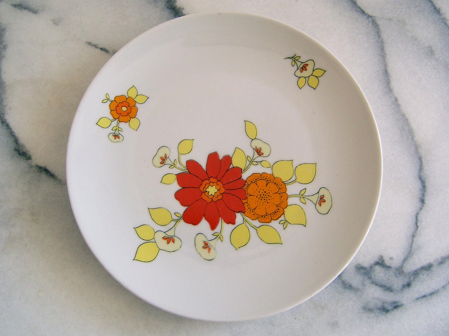 3 Vintage 1970s Kahla Porcelain Tea Plates, Retro Porcelain Tea Plates from East Germany, Brand Kahla