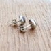Sterling Silver Pyrite Stud Earrings / everyday jewelry / simple, shiny, dark black/gray metallic gemstone earrings / modern minimal jewelry