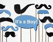 It's a Boy Photo Booth Props - 12 Piece Photo Prop