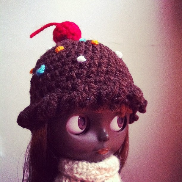 Chocolate Brown Scoop Beanie with Sprinkles