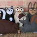 Eco Friendly Woodland Personalized Forest Critter with Initial Heart- Fox- Raccoon- Fawn- Wolf- Hedgehog- Owl- Squirrel - Woodland Animal