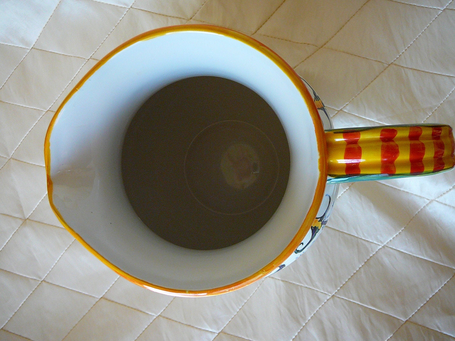 ON SALE 30% OFF Colorful Hand Painted Ceramic Pitcher by Italian