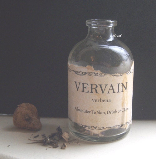 VERVAIN POTION BOTTLE Verbena Herb Halloween Vampire Hunter Twilight Dracula Curiosity