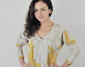 mustard jaquard pullover, pattern knitwear, longsleeve with dolman sleeves