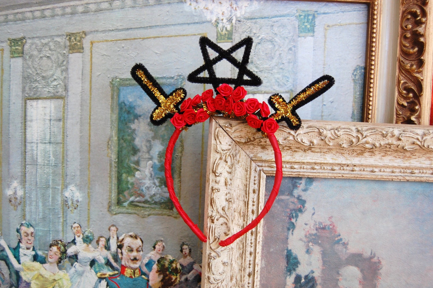 Goth Red Rose Flower Crown