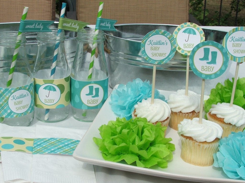 Best Baby Decoration Blue And Green Baby Shower Decorations