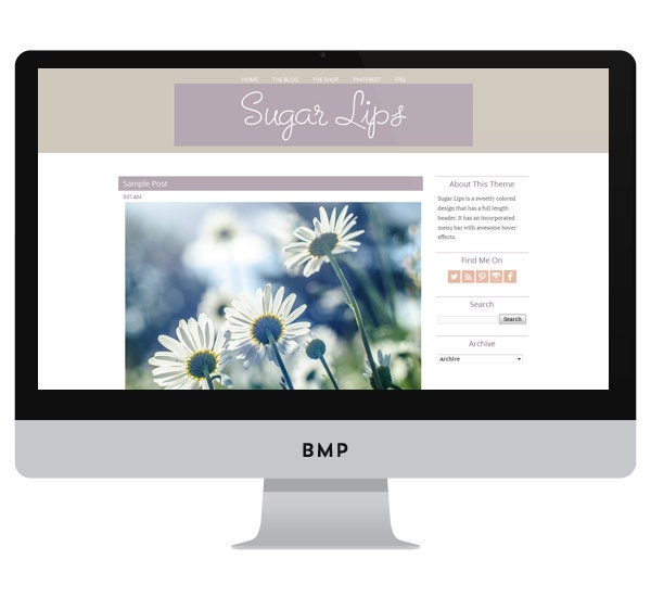 Sugar Lips- 2 column WordPress.org or Blogger Theme