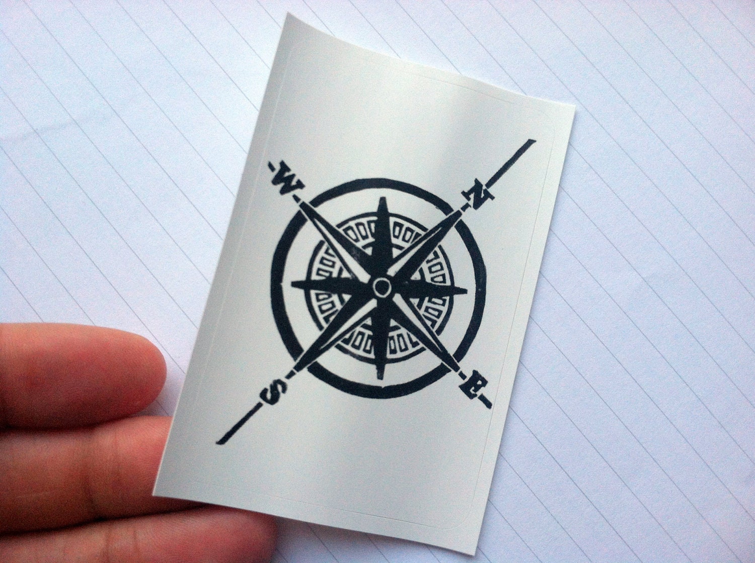 STICKER - Black Compass Nautical Theme Sticker Maritime Sticker Travel Direction