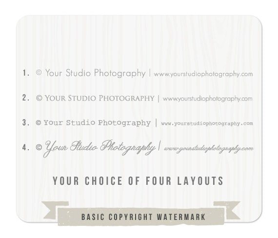 Basic Copyright Watermark for photography by IndieGrace on Etsy
