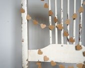 Natural Kraft Hearts paper garland - 3 metre (9.8 ft) Wedding, Engagement, housewarming, party home decor, photo prop