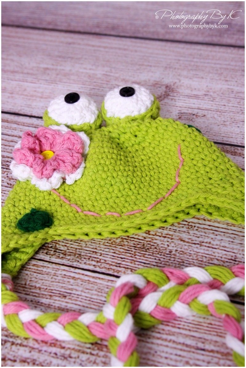 Frog hat with braids
