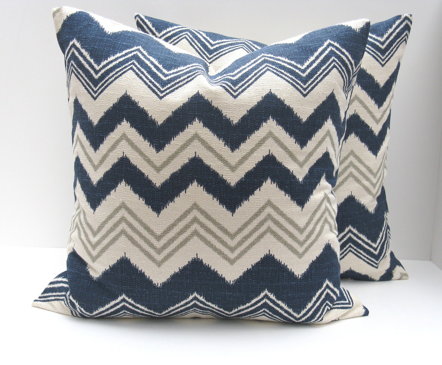Blue Missoni Pillows Navy Cream and Gray Missoni by EastAndNest