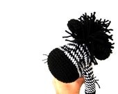 amigurumi zebra, crocheted stuffed zebra, black and white striped, african safari jungle horse, toy for children, gift for kids