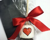 set of 2  Personalized hot chocolate stick Belgian chocolate company logo Valentines day favor birthday heart