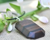 Handmade Wood Necklace - Wood Diamond in Macassar Ebony