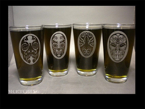 Death Eater mask pint set