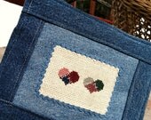 Housewarming Hostess Cross Stitch Heart Pot Holder