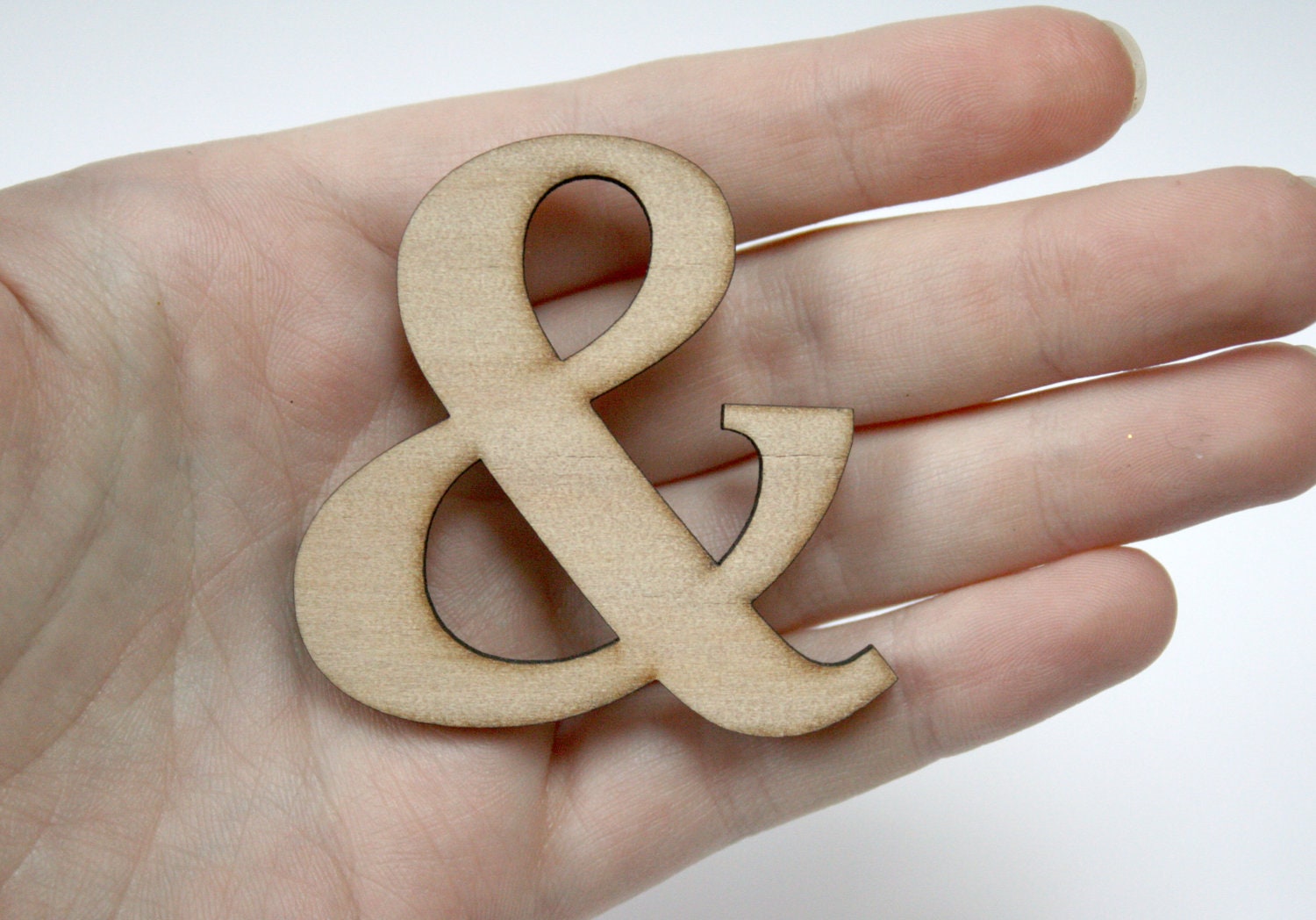 Ampersand Wooden Brooch