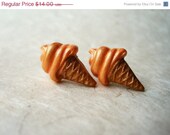 Ice Cream Cone Studs. Ice Cream Earrings. Polymer Clay Earrings Cute Stud Earrings. Summer Jewelry. Pastel Peach Jewelry FSE1.