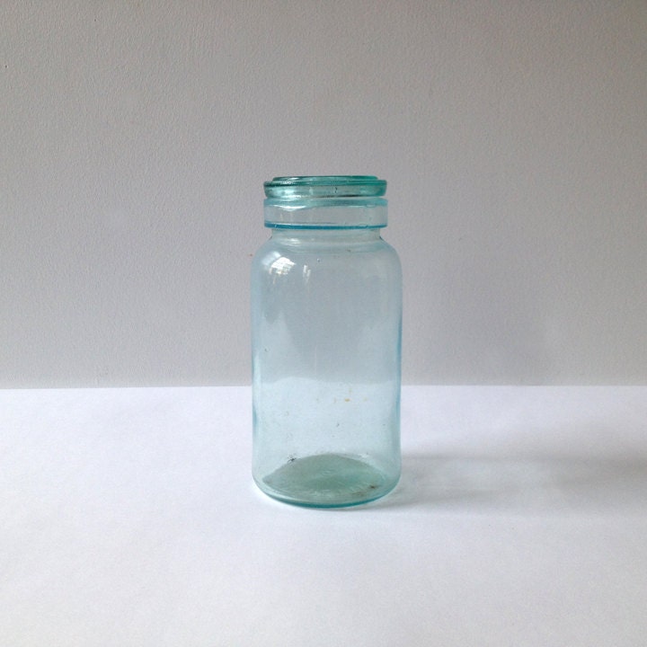HW Pettit Blue Glass Jar