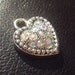Swarovski Crystal Sterling Plated Heart Charm 1 Piece