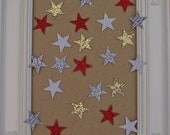 Christmas Glitter Stars QTY 30  - Silver, Red, Gold, White - Corrugated Cardboard Embellishments   Punches - Confetti  - Die Cuts