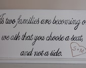 XL No Seating Chart Wedding Sign on Stand