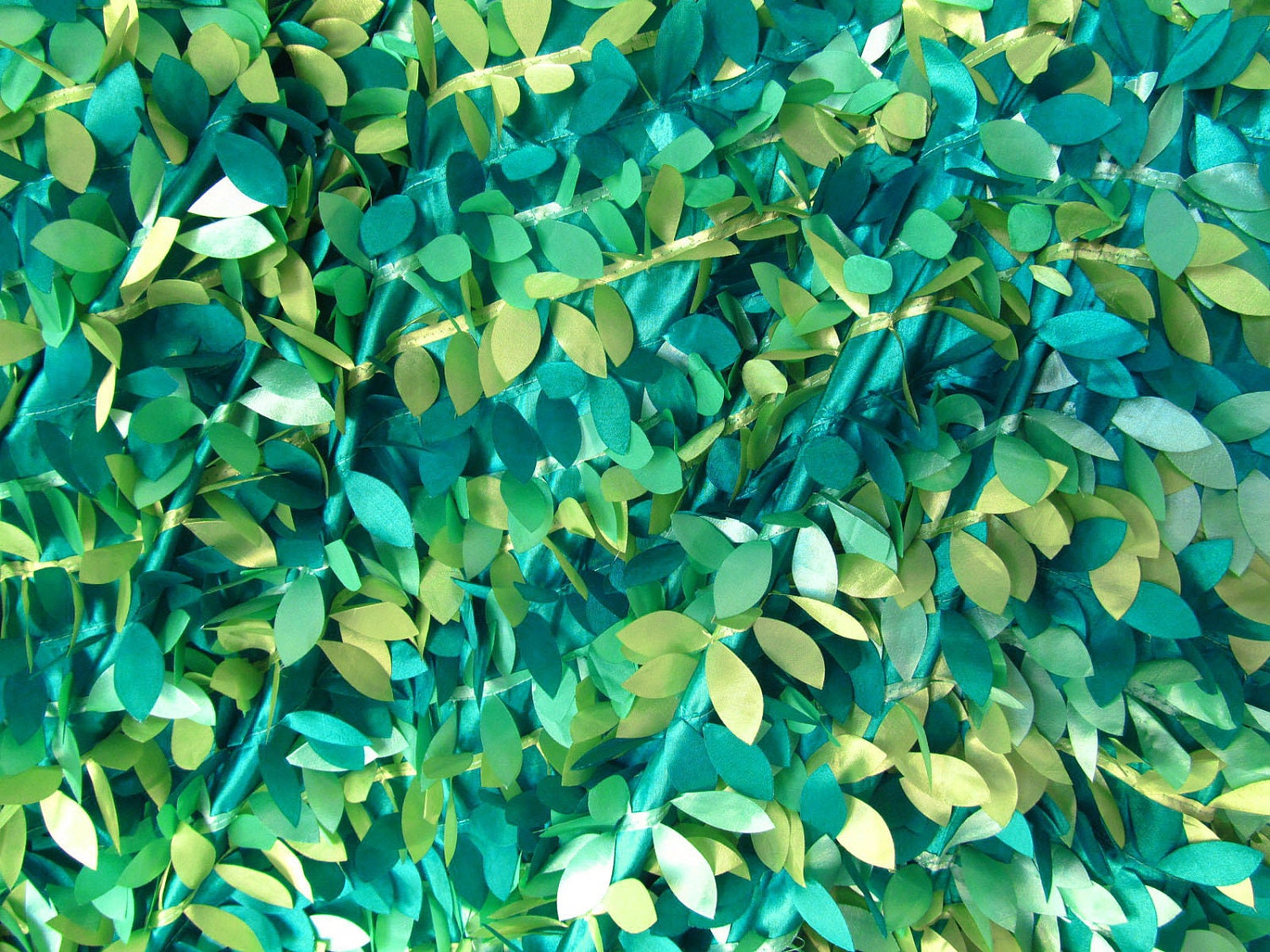 Mini Mango Leaf Jade Green, Lime, Mint Taffeta 60 Inch Wide Fabric By the Yard