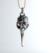 Flower Hummingbird Medicine Skull Pendant, Antique Silver, Pendant Only