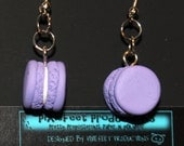 Polymer Macaron Dangle Earrings Purple