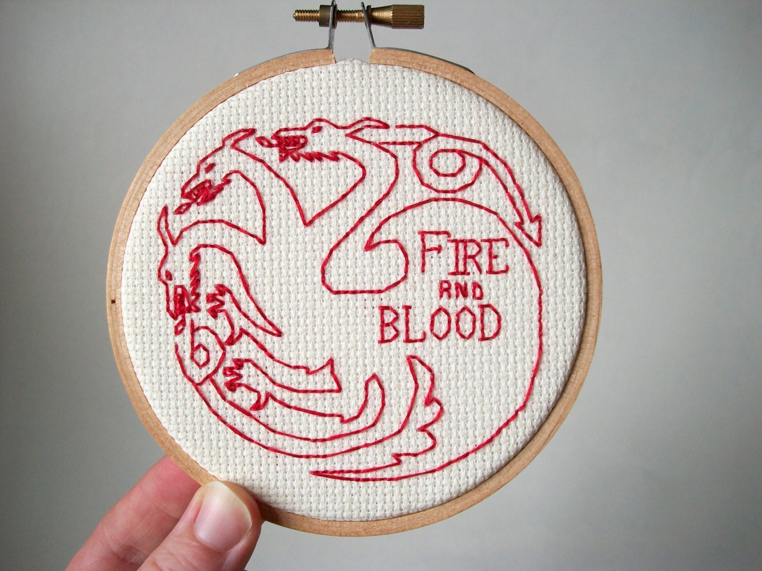 3 Dragons cross stitch -- for a firey reminder of blood