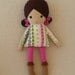Reserved for Jina - Fabric Doll Rag Doll Girl in Fringed Boots