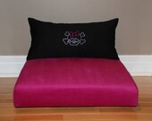 18"x18" Black or Pink Upholstered Pet Bed / Cat Bed / Small Dog Bed /// Pet Lounger