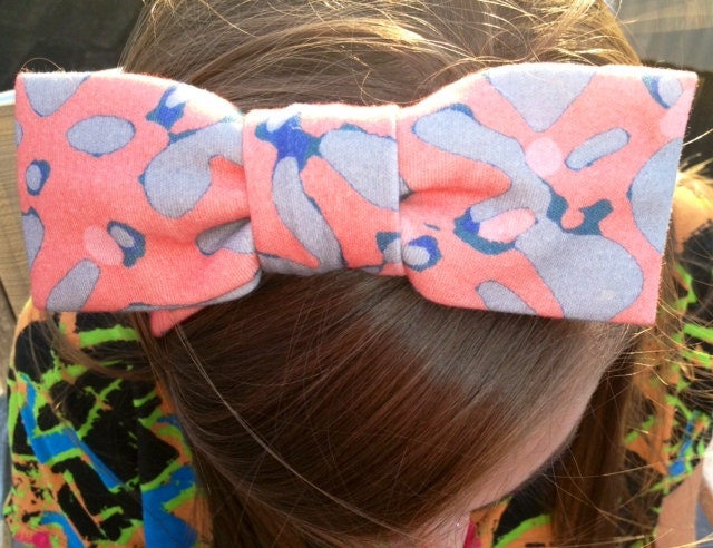 Pink Elephant Organic Cotton Knit Bow Headband