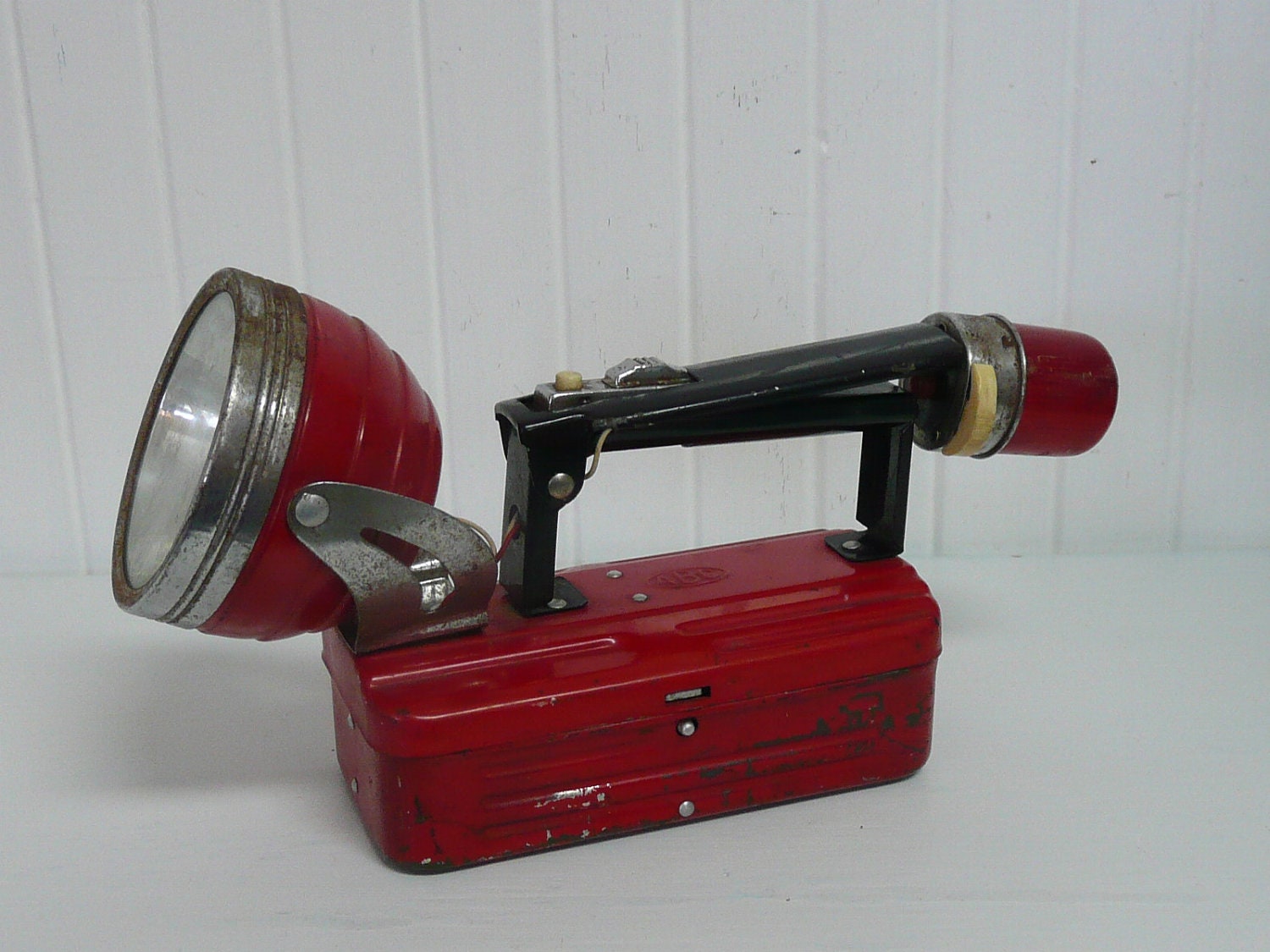 Vintage Flashlight Torch Lamp with Beacon Light, ABC Brand - Vintage Travel Trailer and Home Decor