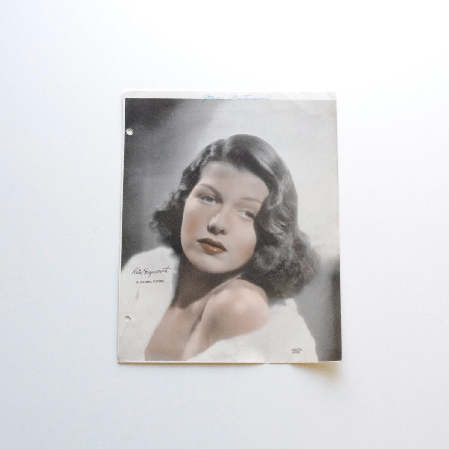 Rita Hayworth Studio Portrait Photo 1940's Sexy Film Star - Oscar Awards - Father's Day
