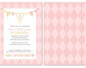 Pink, Peach, Orange Girl Birthday Invitation