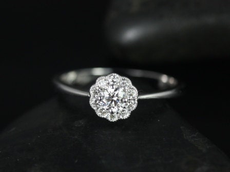 Magnolia 18kt Floral Diamond Cluster Engagement Ring (Available in other metals and stones)