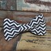 boys easy clip on bow tie - black and white mini chevron