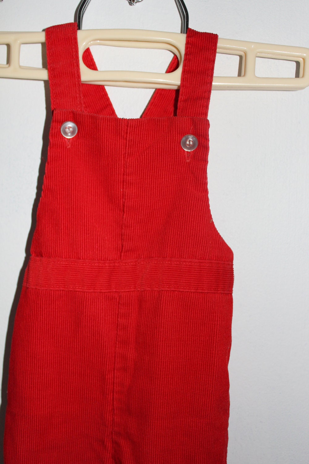 Vintage Baby Boys Healthtex Red Corduroy Overalls (9 Months)