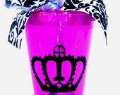 Customized Princess/Queen crown 20 oz Acrylic Double walled cup with straw
