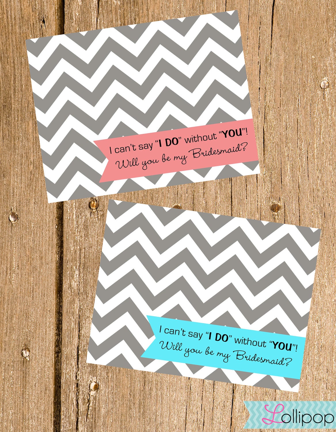 NEW Printable, DIY - Will You Be My Bridesmaid Card, Mod Chevron Bridesmaid Card