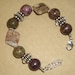 Charoite Amethyst and Jasper Bracelet / Purple and Gray / Chunky Stones / Antique Silver Beads - 7" long - B65