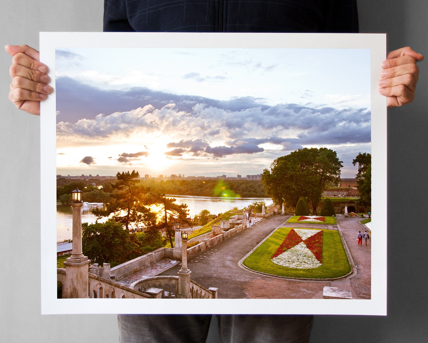 Belgrade Photograph - 16x20, Kalemegdan Fortress, Travel Photography, Sunset Over The River