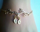 PERSONALIZED INITIAL Gold Tree initial Bracelet  - Friendship bracelet,wedding bracelet, Mom, Grandmomther gift, Mother's day bracelet