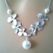 Dangling Triple Orchids Flowers pendant, charm, Necklace, bridesmaid gifts,Wedding jewelry,Mother' day gift